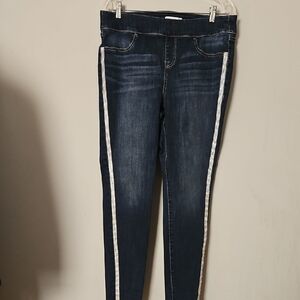 Women's Blue Jeans with White Accents